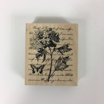 Tin Can Mail Rubber Stamp 91599-X Inkadinkado Flower Blossoms Stem Butterfly USA - $11.87