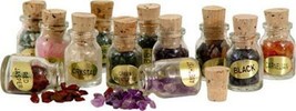 12 Corked Apothecary Style Jars Full of Semi-Precious Stone Nuggets! - £15.82 GBP