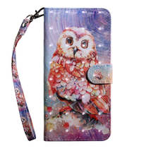 Anymob Samsung Brown Owl Leather Sparkling Case Wallet Flip Magnetic Cover - £21.18 GBP