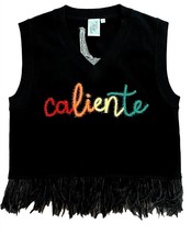 Queen Of Sparkles caliente! feather tank in Black - £82.52 GBP