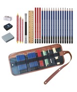 Drawing Sketching Pencil Set, 26 pcs Draw Supplies Kit, 14 Graphite (12B... - $21.77