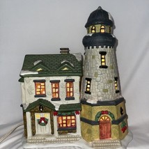 Lighthouse Figurine Dickens Collectible 1988 Ceramic Lighted Inline Switch 9 1/2 - £23.70 GBP