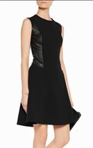 L&#39;agence stephanie knit &amp; leather flared dress in Black - £192.92 GBP