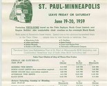 1959 Burlington Route St Paul Minneapolis Excursions on Name Trains Vist... - £21.77 GBP