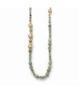 32&quot; Long Minty Fresh Painted Shell Perl &amp; Multi-color Stones Beaded Neck... - £185.07 GBP