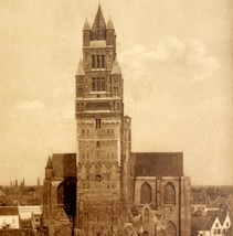 Cathedral Saint Sauveur Bruges Belgium Gravure 1910s Postcard Sepia PCBG12A - $19.99
