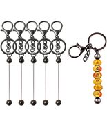 8 Pcs Beadable Keychain Bars Blanks Bead Keychain Metal Beaded Keychain for - $9.99