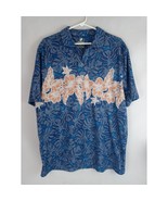 Roundtree Yorke Men&#39;s Caribbean Supima Hawaiian Polo Shirt Size Large - $14.84