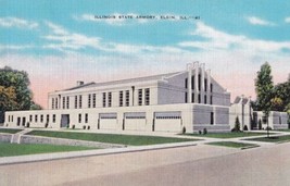 Illinois State Armory Elgin IL Community Center Postcard B16 - £2.38 GBP