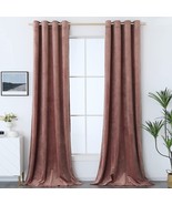 Timeper Pink Velvet Curtains 84&quot; - Elegant Decor Mauve Blackout, 2 Panels. - £33.82 GBP