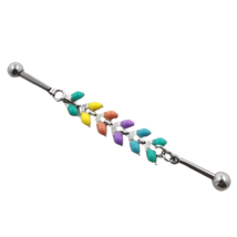 Scaffold Bar Chained Flexible Coloured Arrow Body Piercing Barbell Jewellery Bar - £12.95 GBP