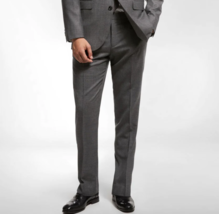 Ermenegildo Zegna Men&#39;s Gray Regular Fit Wool Silk Blend Dress Pants Sz 35W - £55.08 GBP