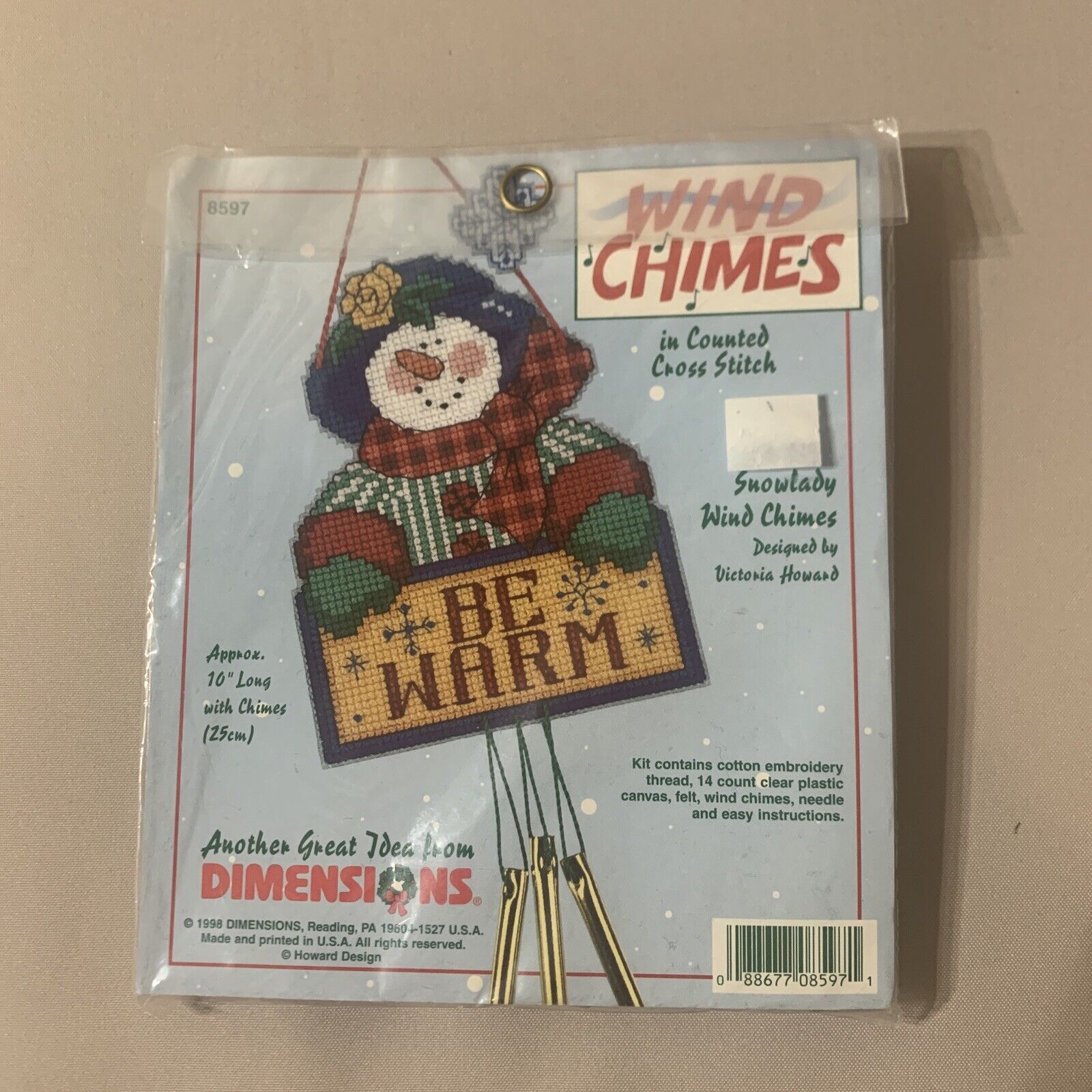 Holiday Time Dimensions Cross Stitch Kit Be Warm Greetings Wind Chimes NIP 8597 - $8.14