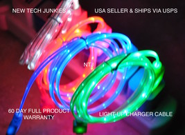led light-up data charger power charge cable for MICRO C TYPE USB reversible pin - £5.79 GBP+