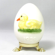Vintage 1979 Porcelain Easter Egg Goebel Western Germany Duckling Yellow Duck - £15.95 GBP