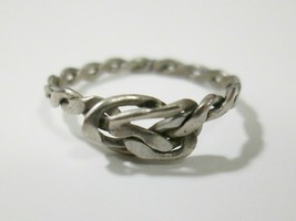 Vintage Sterling Silver Ring Size 5.5 Twisted Infinity Knotted Braided Twist  - £20.08 GBP