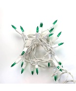 15 Bulb Green Glass Craft Lights White Wire - $12.00
