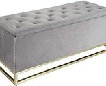 Jessica Ottoman Bench Organizing Dividers, Classy Pewter Grey Soft Velve... - £349.90 GBP