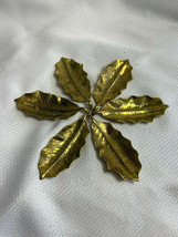 Vtg VA Metal Crafters Set Of 6 Brass Holly Leaf Nesting Ashtray Trinket ... - $99.95