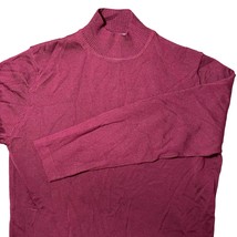 Lord &amp; Taylor Italian Merino Wool Mock Neck Knit Sweater Burgundy Red Size Large - £23.13 GBP