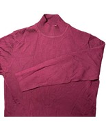 Lord &amp; Taylor Italian Merino Wool Mock Neck Knit Sweater Burgundy Red Si... - £22.86 GBP