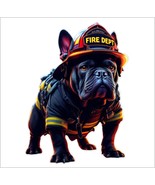 Firefighter Decal Sticker Firefighter Black Bulldog AI Generated Decal - $3.95+