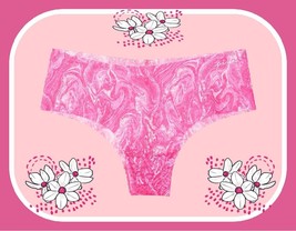 Xl Hot Neon Pink Marble Noshow All Lace Victorias Secret Pink Cheekster Panty - £8.75 GBP