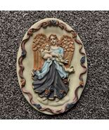 Vintage Hand Painted Angel &amp; Baby Wall Hanging 7.5”x5.5” Oval Multi Colored - €12,86 EUR