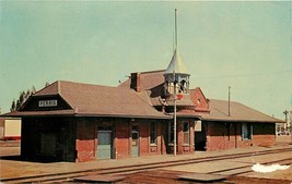 Chrome Postcard CA J450 Santa Fe Railway Station Perris Orange Empire Trolley - £2.59 GBP