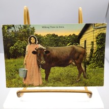 Antique Cook &amp; Morgan Postcard, Milking Time in Iowa Farm Scenes Series A-11208 - £15.98 GBP