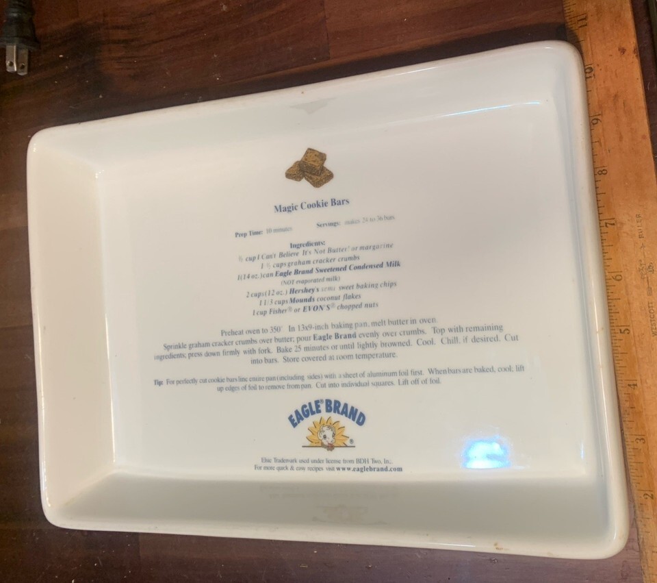Magic Cookie Bar Baking Dish Eagle Brand Elsie Cow Woodmere China USA 9 x 13" Item image 7