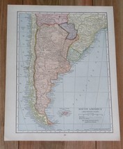1928 Original Vintage Map Of Argentina Chile Brazil Rio De Janeiro South America - £13.62 GBP