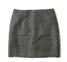 NWT Ann Taylor LOFT Geo Tile in Blue Black Jacquard A-line Mini Shift Skirt 2 - £15.01 GBP