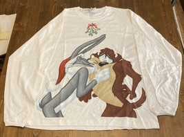 Vintage Looney Tunes L/S T-shirt Size Men’s L Peace On Earth Christmas Bugs Taz - £99.54 GBP