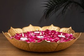 Golden Decorative Urli Bowl (Lotus Urli) - £57.76 GBP