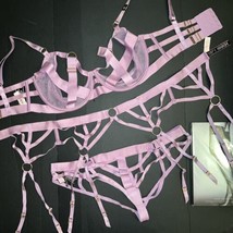 Victoria&#39;s Secret senza Righe 36DD Reggiseno Set + Giarrettiera + XL con - $124.73