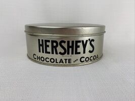 Vintage Original Hershey's Chocolate &amp; Cocoa Large Round Tin Silver 7” D... - $8.00