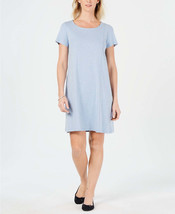 Karen Scott Womens Petite Cotton Seam Detail Dress,Lt Blue Heather,X-Large - £31.95 GBP