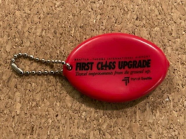 Vintage Seatac Airport &quot;First Class Upgrade&quot;  Keychain Coin Purse Collec... - $13.93