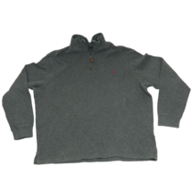 Polo Ralph Lauren 1/4 Zip Sweater Men's Large Gray Pullover Purple Pony - $18.38