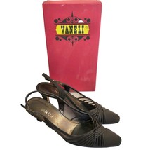 Vintage VANELi Macee Tmoro Pescafab Slingback Heeled Sandal Shoes Brown ... - $24.75