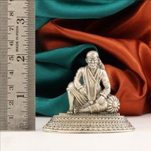 BIS HALLMARKED 925 Silver Antique Sai Baba idol - pure silver gift items  - €60,37 EUR+