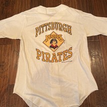 Pittsburgh Pirates Velva Sheen Mens Button Up Shirt White Yellow 1990 Vi... - $54.29 CAD