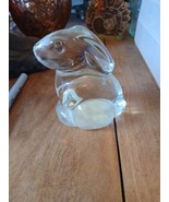 Clear Glass Sitting Bunny RABBIT Paperweight Figurine - $13.85