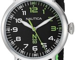Nautica Black &amp; Green Wakeland Black Dial 40mm Easy Reader Men&#39;s Watch N... - $62.95