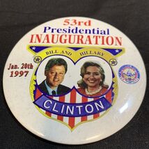 Bill Clinton Button Pin Presidential Inauguration Day 1997 Hillary KG De... - $6.92