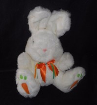 12&quot; Vintage Dan Dee White Easter Bunny Rabbit W/ Carrot Stuffed Animal Plush Toy - £21.89 GBP