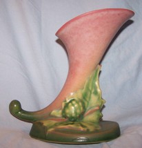 Vintage Roseville Pottery Pink Thornapple Cornucopia Vase - £79.01 GBP