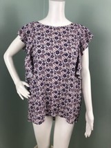 NWT Women&#39;s 14th &amp; Union Floral Cap Ruffle Sleeve Blouse Top Sz XL - £13.47 GBP