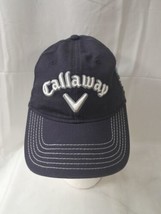 Callaway Adjustable Golf Hat Cap Navy Blue White Embroidered Logo Brande... - $15.84